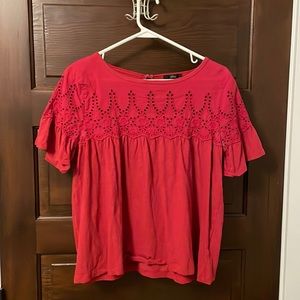 J crew eyelet blouse